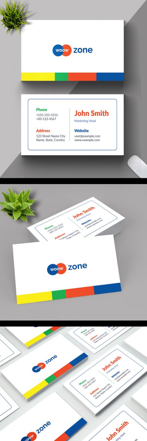 Creative Business Card Layout with Modern Shape