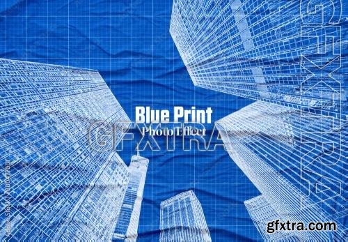 Blue Print Photo Effect 800477001