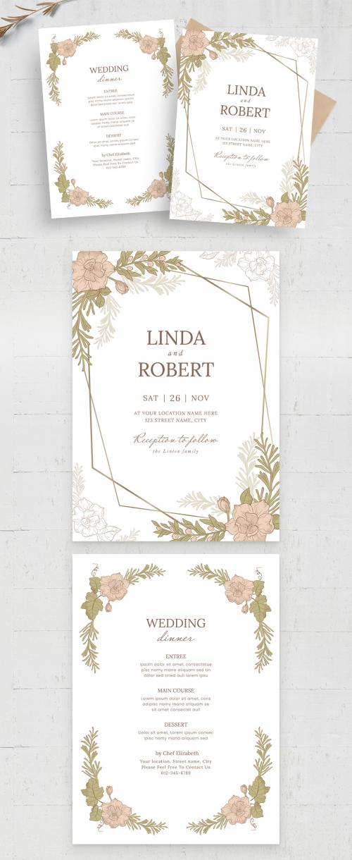 Autumn Fall Wedding Invite Invitation Flyer Layout