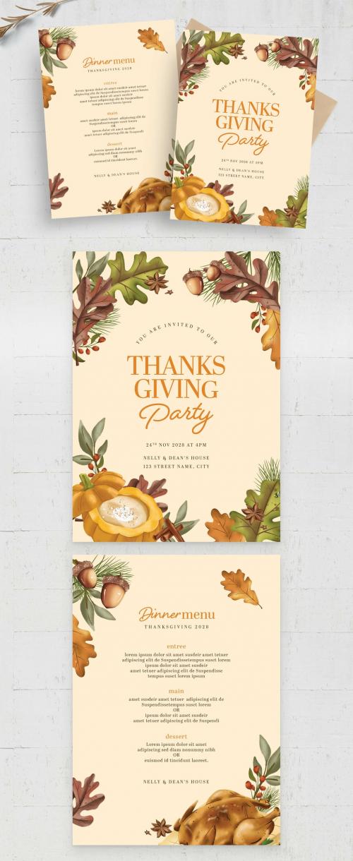 Fall Autumn Thanksgiving Flyer Layout