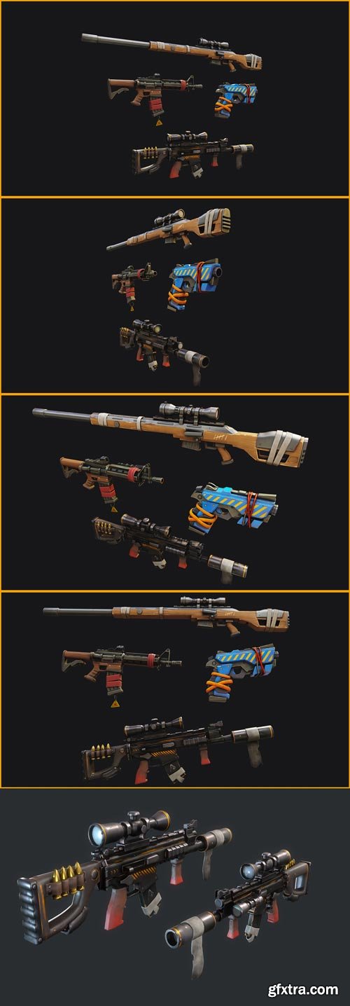 Stylized Weapon Pack Collection 3d Model