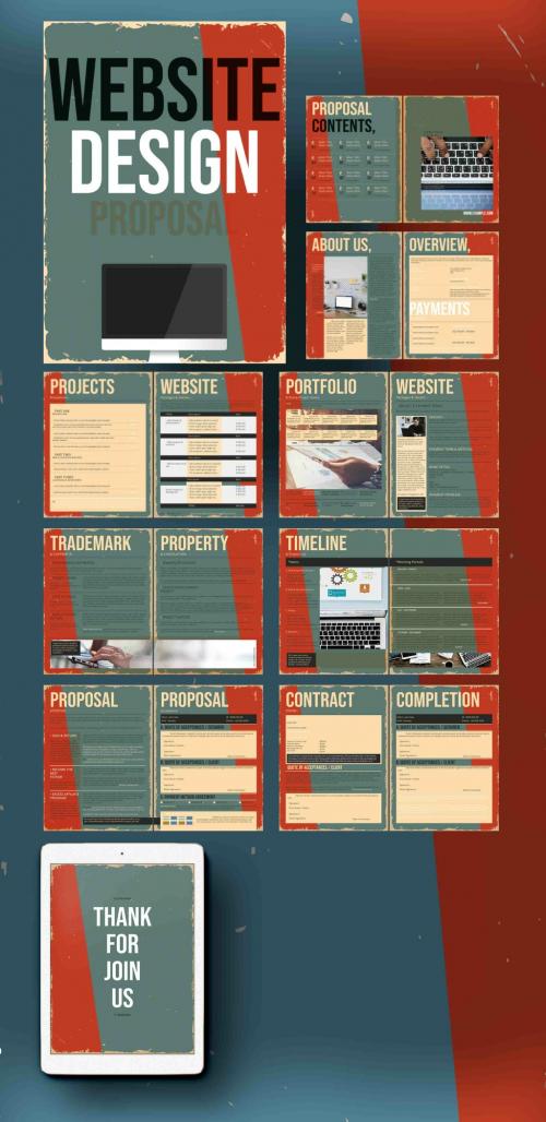 Web Design Proposal with Vintage Backgrounds