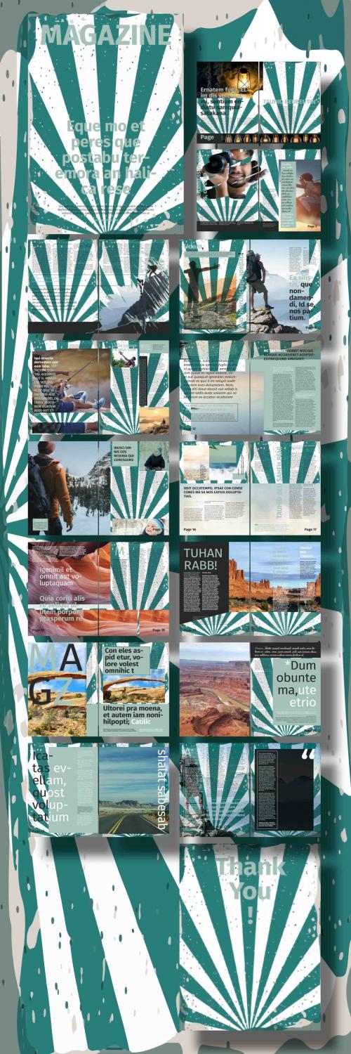 Magazine Layouts with Vintage Backgrounds