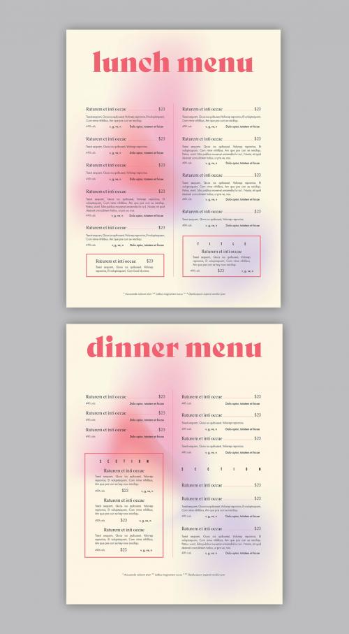 Menu Design with Gradient Accent