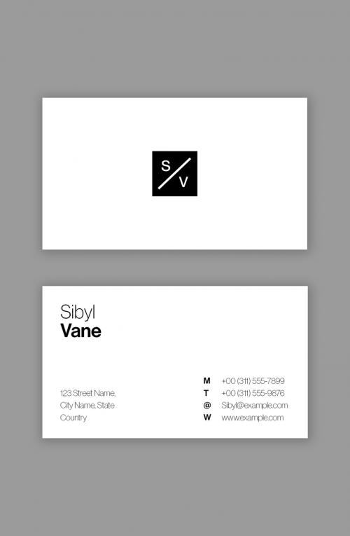 Minimal Black and White Business Card Layout