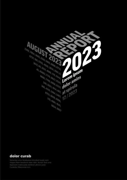 Dark Modern Annual Report Front Cover Page Template