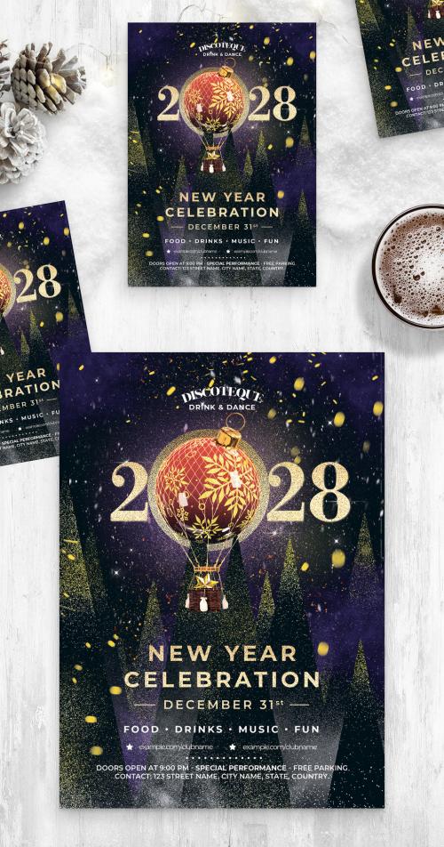 New Year Celebration Flyer Poster Layout