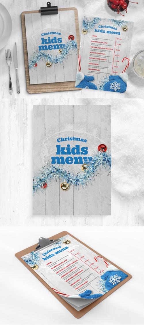 Christmas Winter Menu Flyer Layout