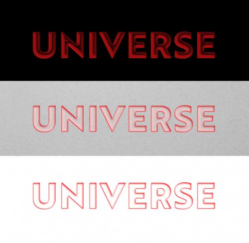Universe Text Effect Layout