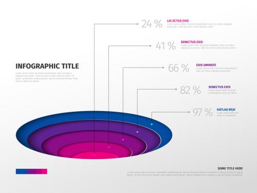 Infographic Template with Percentages and Red Purple