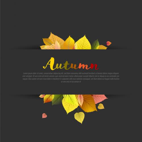 Autumn Leafs Dark Sale Post Banner Layout Template with Stripe