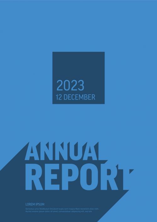 Blue Modern Annual Report Front Cover Page Template