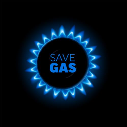 Save Gas Message Poster Banner Flyer Template