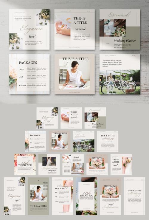 Minimal Wedding Social Media Layouts