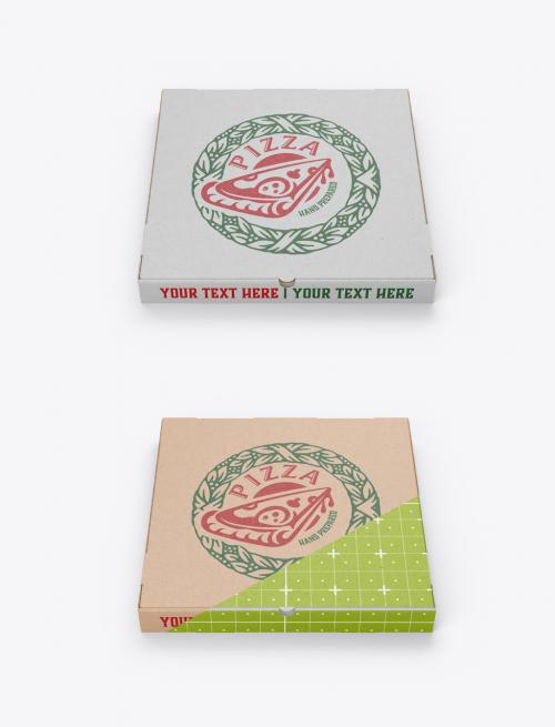 Pizza Box Mockup Colored