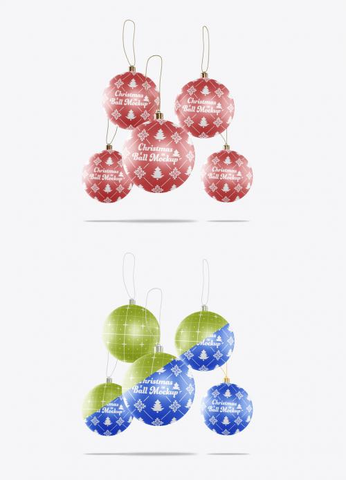 Metallic Christmas Ball Mockup