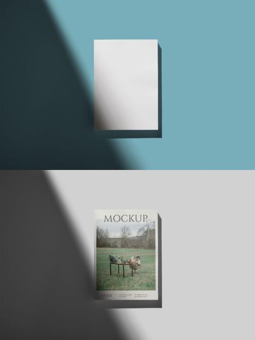 A4 Magazine Mockup With a Shadow