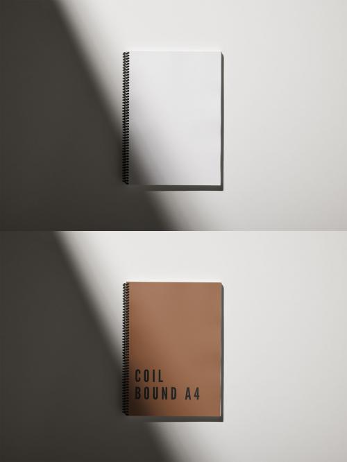 Coil Bound a4 Mockup Magazine, notebook or Book