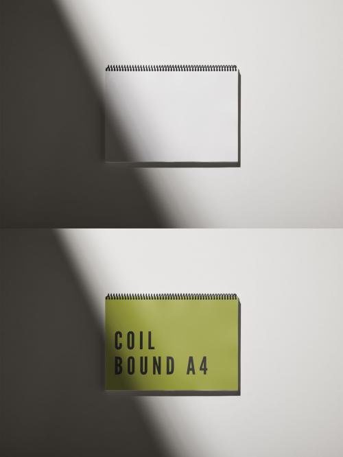 Horizontal Coil Bound a4 Mockup Notebook