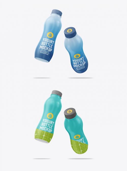 Plastic Yogurt Bottle Mockup