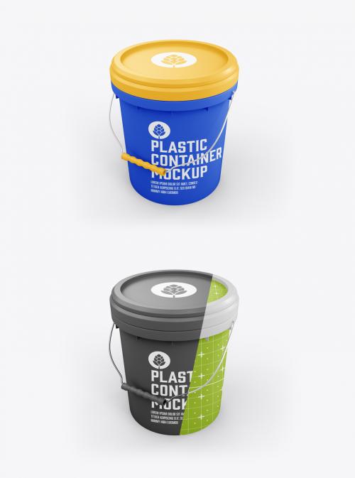 Plastic Paint Bucket Mockup