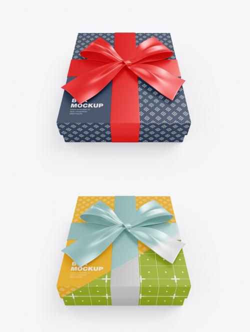 Glossy Gift Box Mockup