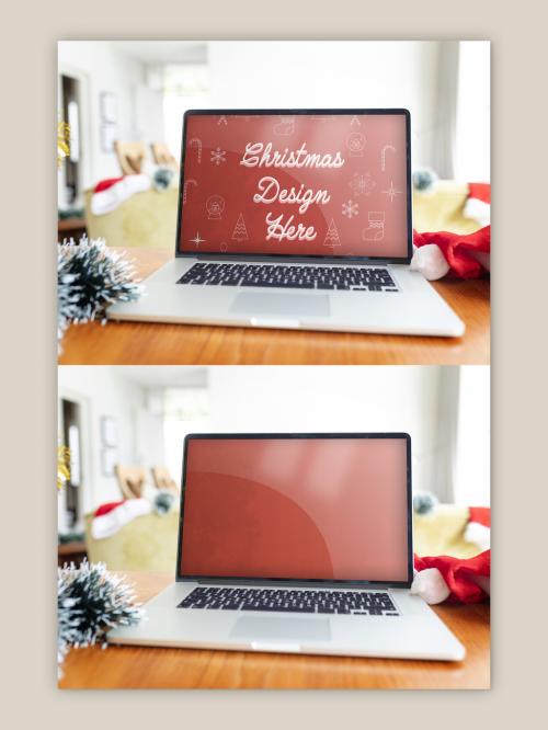 Christmas Laptop Mockup