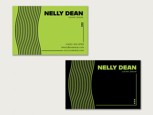 Green And Black Business Card