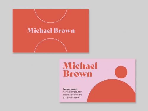 Red and Pink Business Card