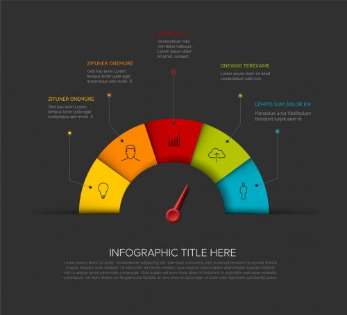 Multipurpose Dark Infographic Five Elements Template