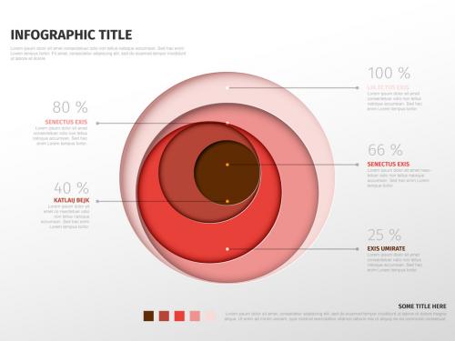 Infographic Template with Percentages and Red Accent