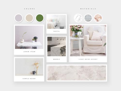 MoodBoard Mockup Layout With Polaroid Style