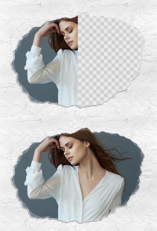 Ripped piece of Photo Paper Mockup