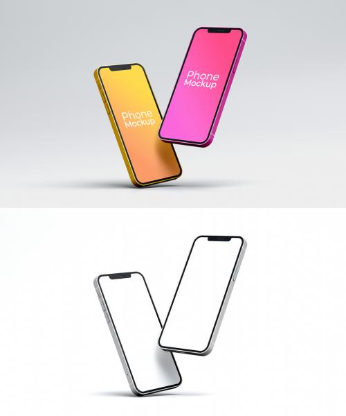 Floating Mobile Phone Mockup