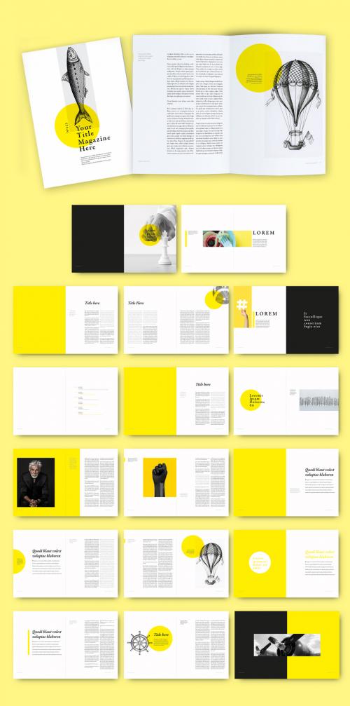 Minimal Multipurpose Magazine with Yellow Accents
