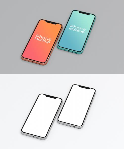 Set Phones Mockup