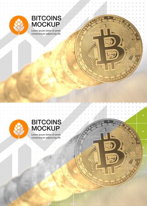 Golden Bitcoin Mockup