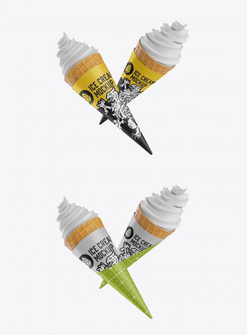 Soft Ice Cream Cone Mockup