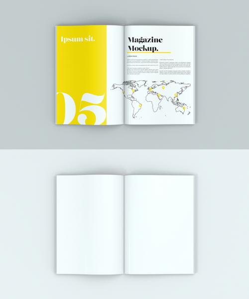 Top View Open Magazine Mockup