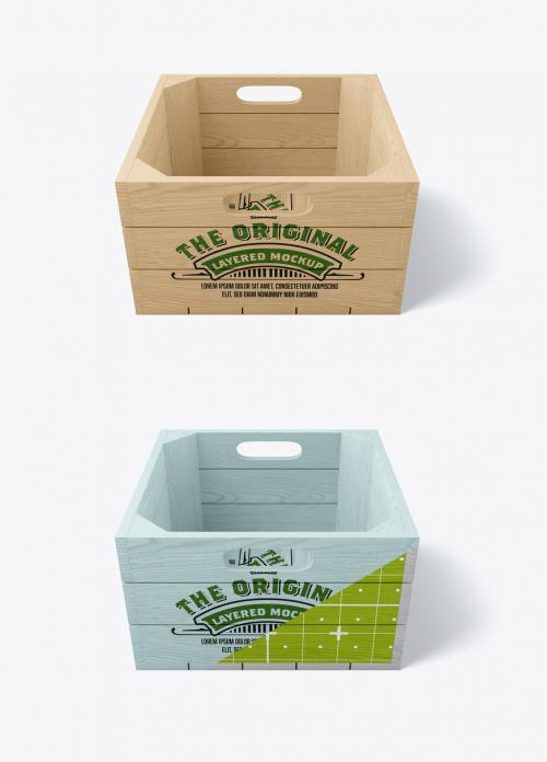 Classic Wooden Crate Mockup