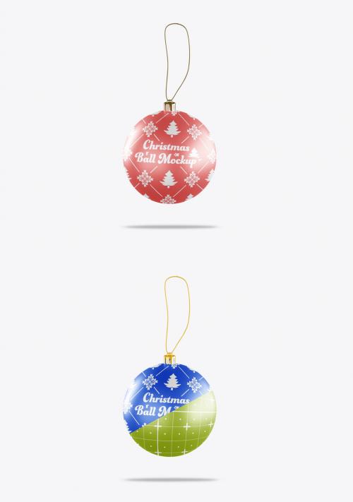 Metallic Christmas Ball Mockup