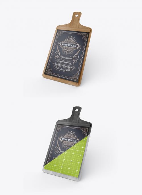 Wooden Menu Board Mockup