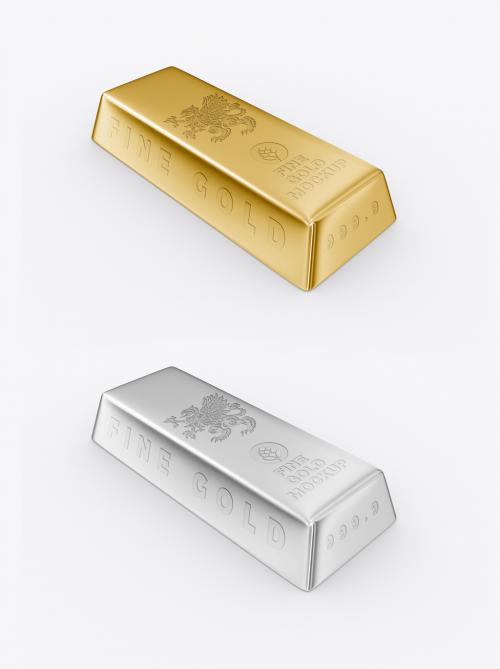 Colored Gold Bar Mockup