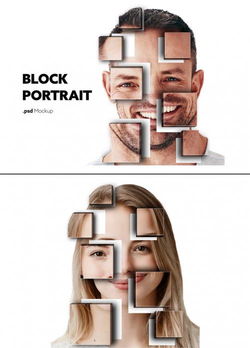 Block Portrait Mockup