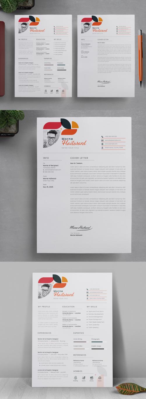 Resume Layouts with Cover Letter Layout Multicolored Accents