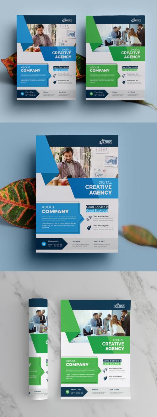 Corporate Flyer Layoutss Premium Vector Accents