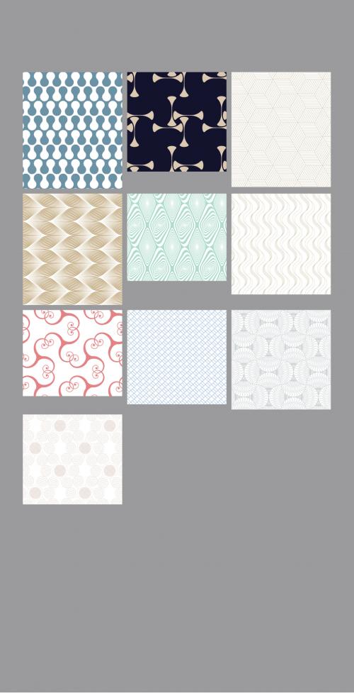 Pastel Colored Simple Geometric Seamless Pattern Collection