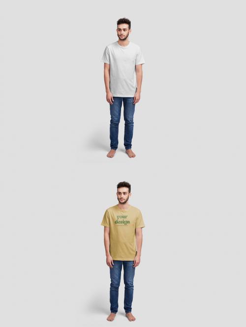 Man With a Short Sleeve T-Shirt Mockup