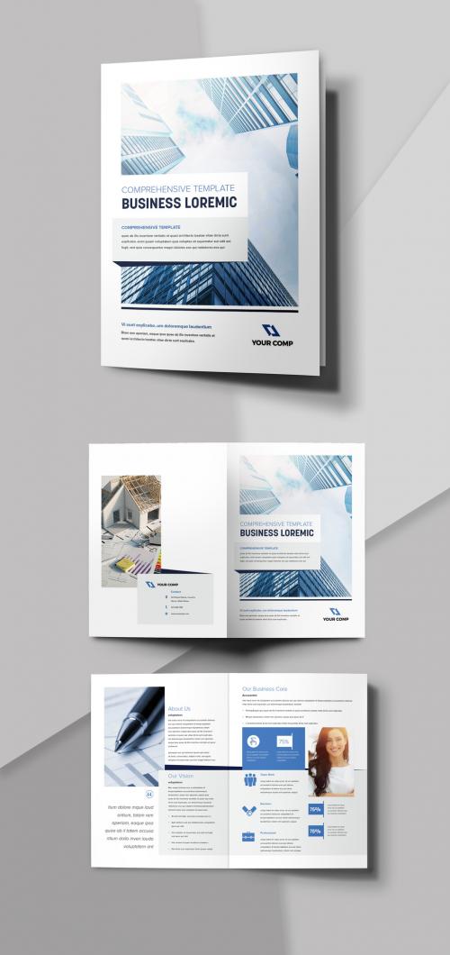 Clean Corporate Bifold Brochure with Blue Accents