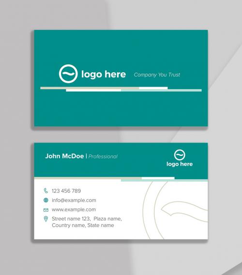 Business Card with Green Accents